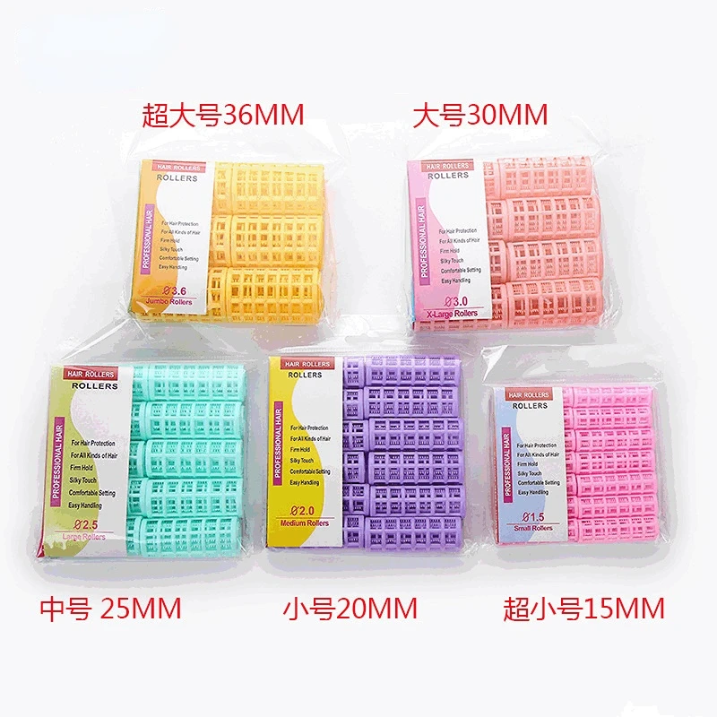 Plastic Hair Rollers Curlers Snap on Rollers Self Grip Rollers for Diy Hairdressing Hair Salon Hair Barber Curling Ribbon random