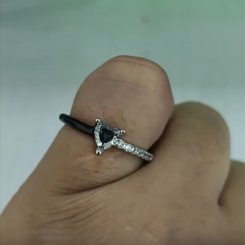 جديد الزركون خاتم شكل قلب متعدد الألوان تصميم قابل للتعديل امرأة الملحقات اليومية مهرجان عيد ميلاد هدية رومانسية رائعة #2