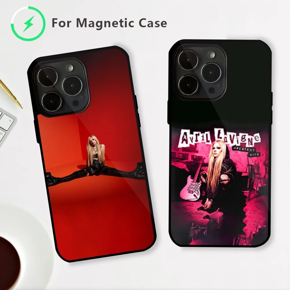 Singer Avril Lavigne Phone Case For iPhone 15 14 13 12 Mini Pro Max Plus Magnetic Attraction Shell