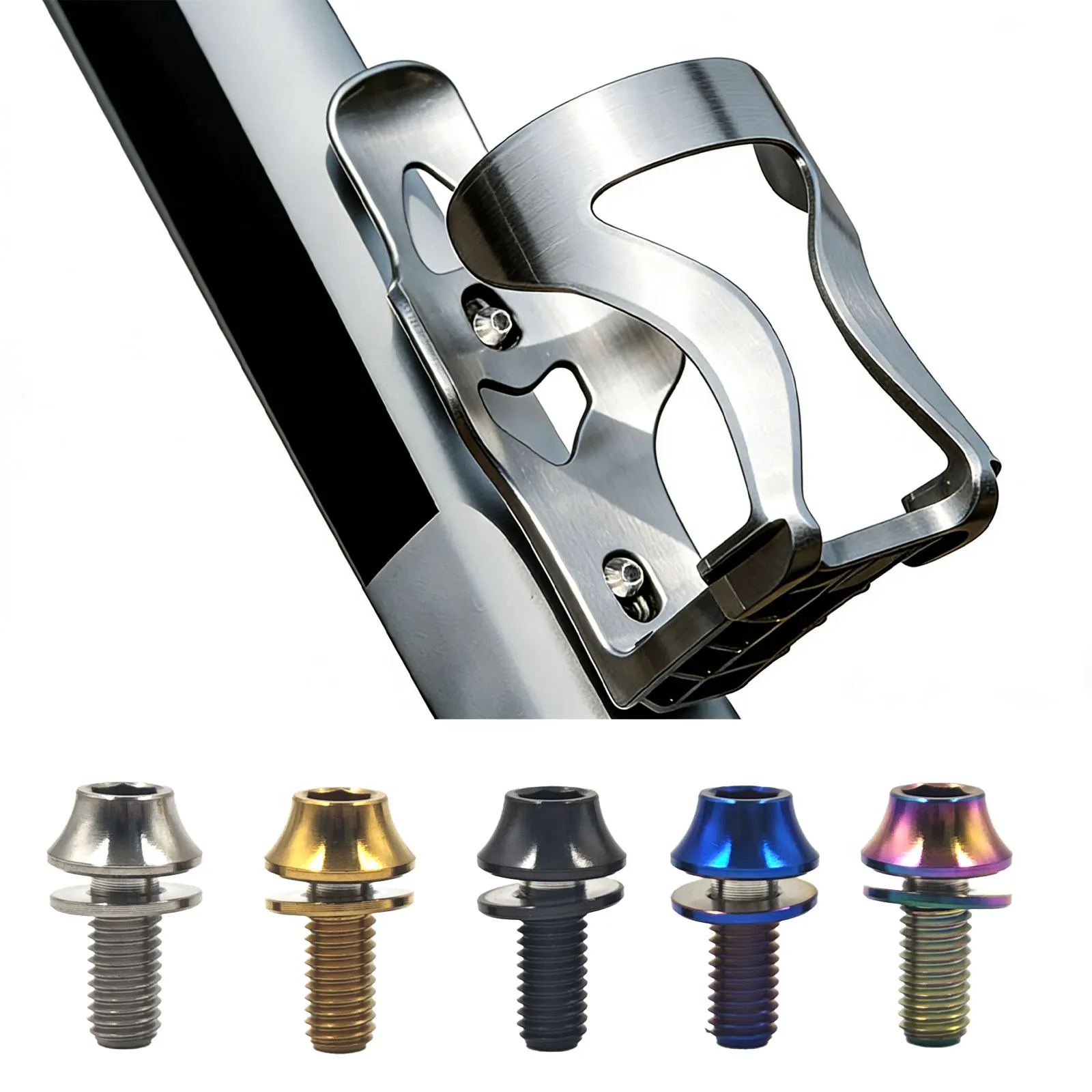 Set of 4 Titanium Bolts M5x12mm for MTB Bike Road Bicycle Water Bottle Cages Screws