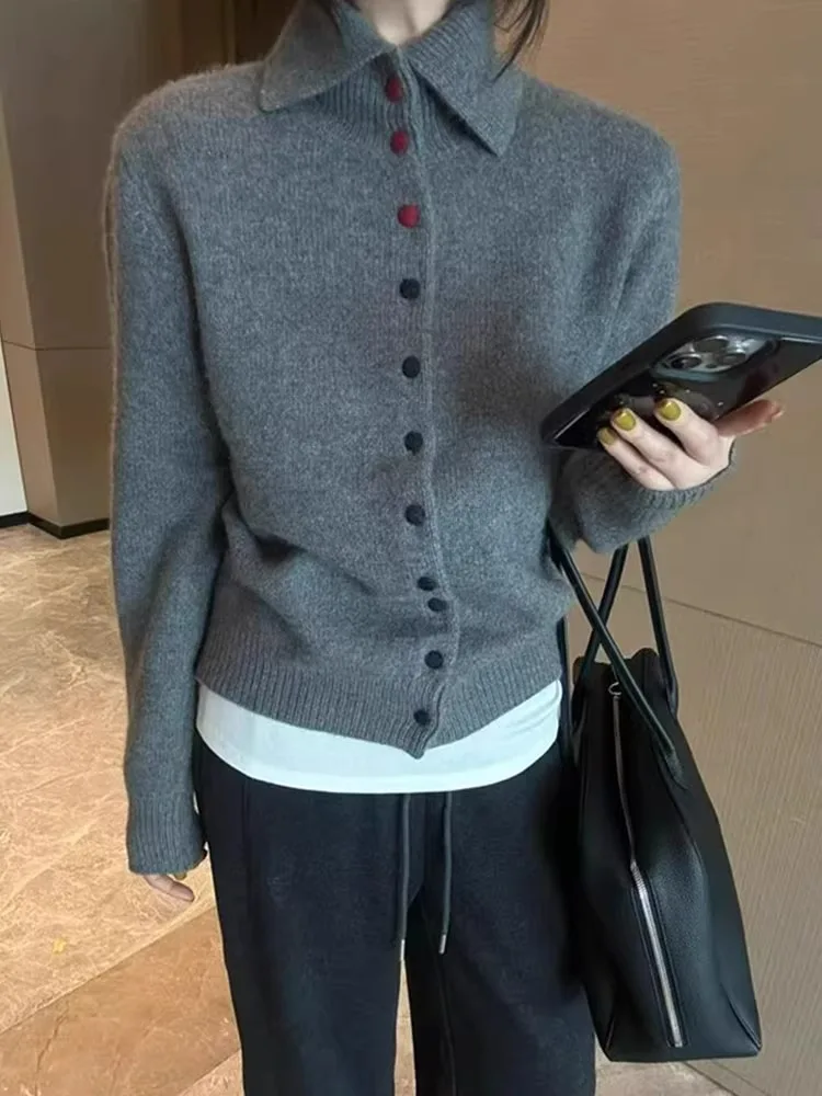 

Мягкий уютный вязаный кардиган на одной пуговице, длинный све, повседневный универсальный топ, верхняя одежда, модный корейский свободный крой