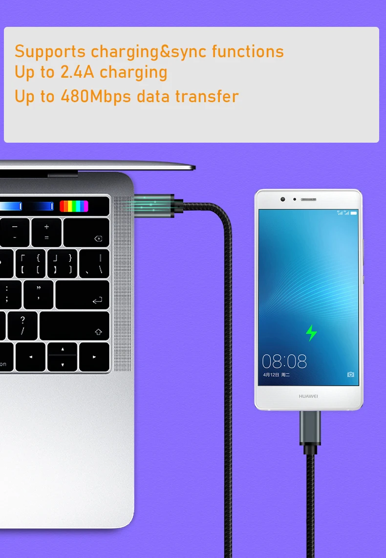 Braided USB C to Micro USB Cable Fast USB Type C to Micro USB OTG Charging Sync cable USB-C to Micro USB for Samsung Xiaomi Huaw