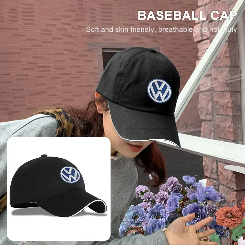 Volkswagen Logo Hat Stylish Outdoor Adjustable Sun Protection Hat For Volkswagen VW Jetta MK5 MK6 Golf-4 5 6 7 Passat 3B7 601