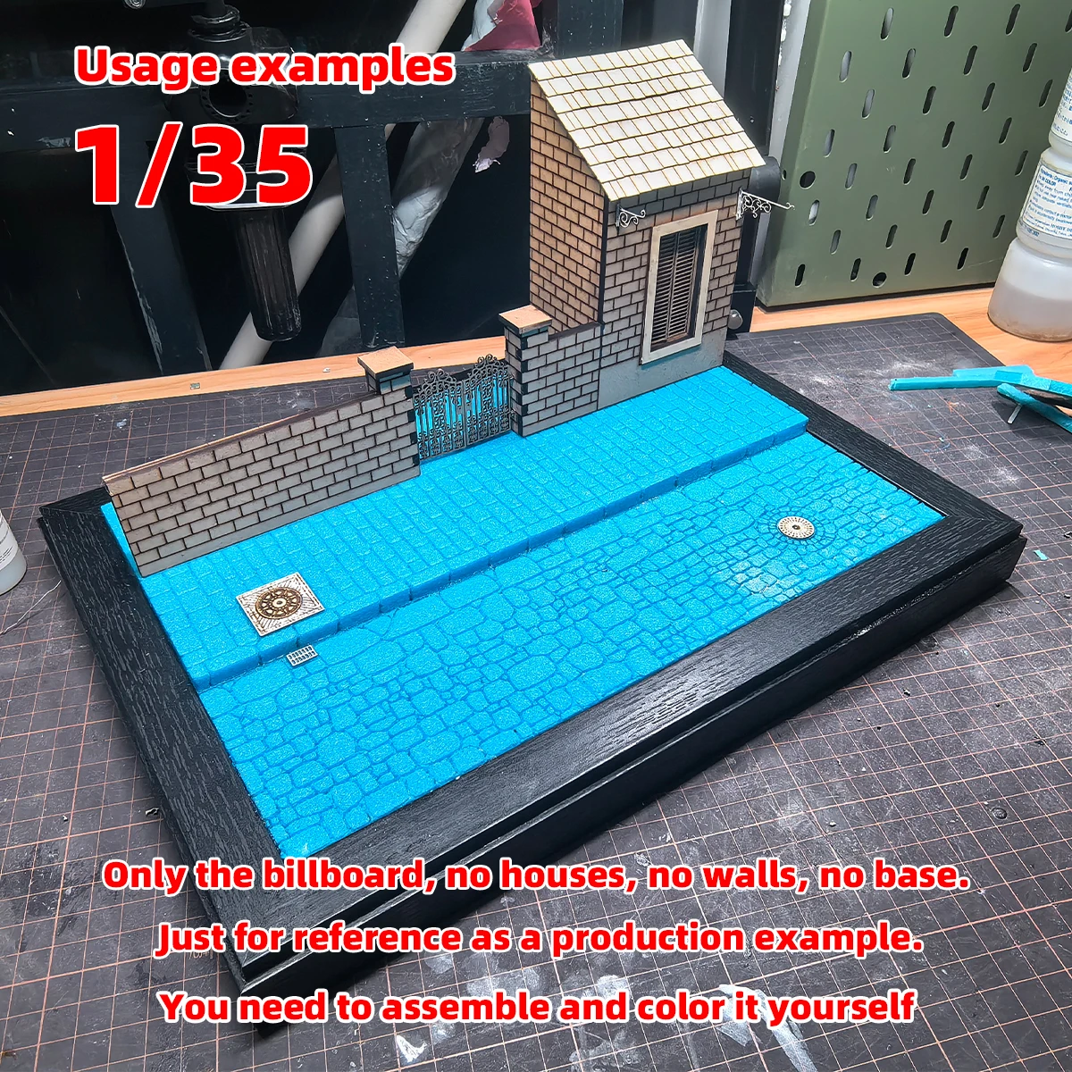 1/35 Scale Model Kit Building Material Metal Manhole Cover Sewer Manhole Cover Drainage Ditch Miniature Diorama Models Suits - view 6