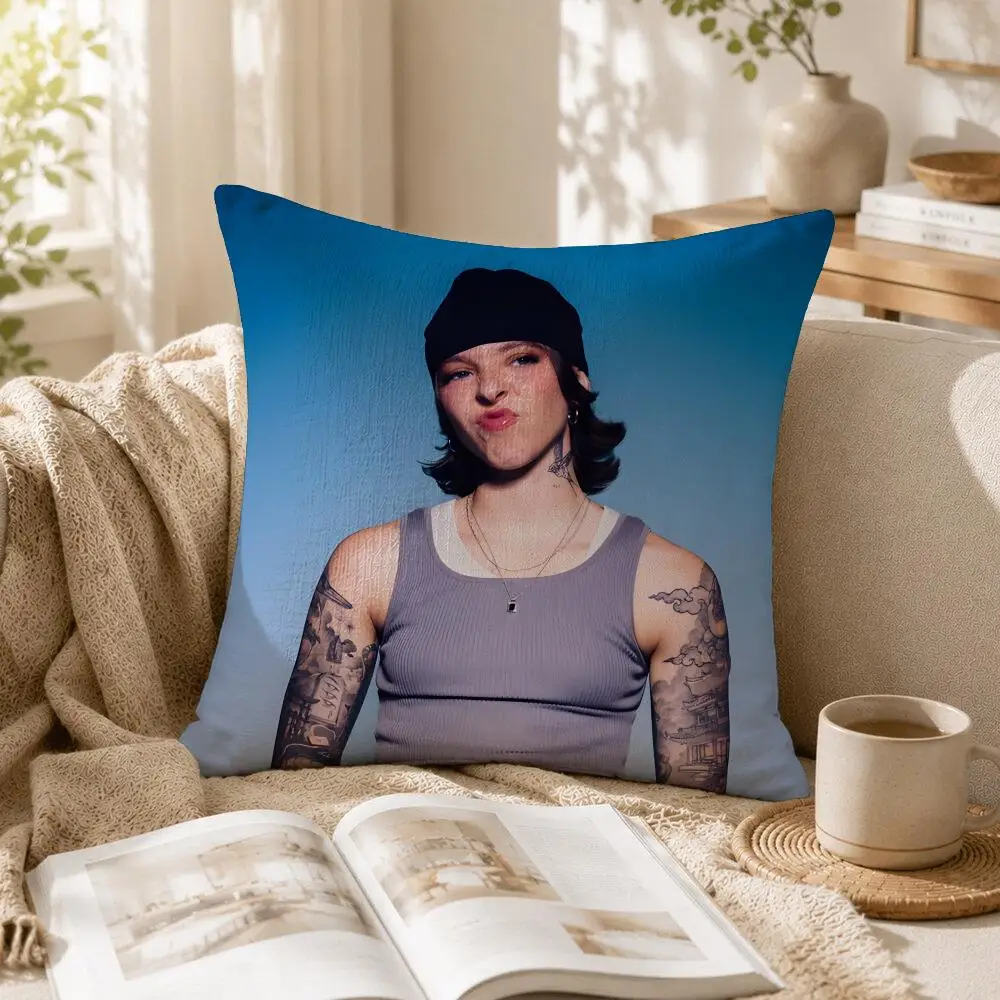 Popular Singer Rapper Y-Young Miko Cushion Cover Linen Square Pillow Case Naturally Durable Gentle On Sensitive Skin