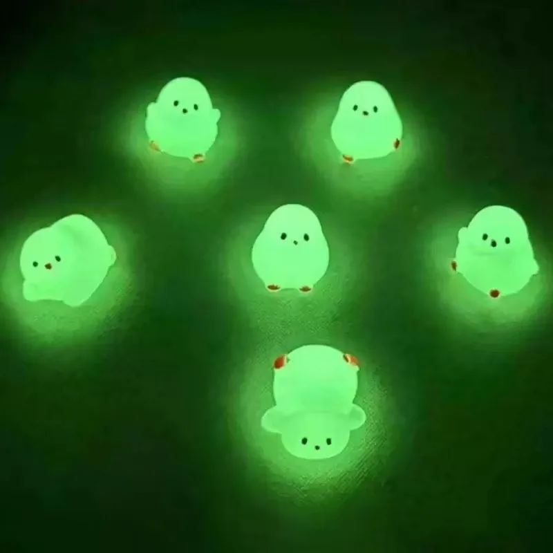 Mini Night-lighting White Rabbit Chicken DIY Resin Mobile Phone Key Chain Case Accessory DIY Decorative Item Toy Keychain Bulk