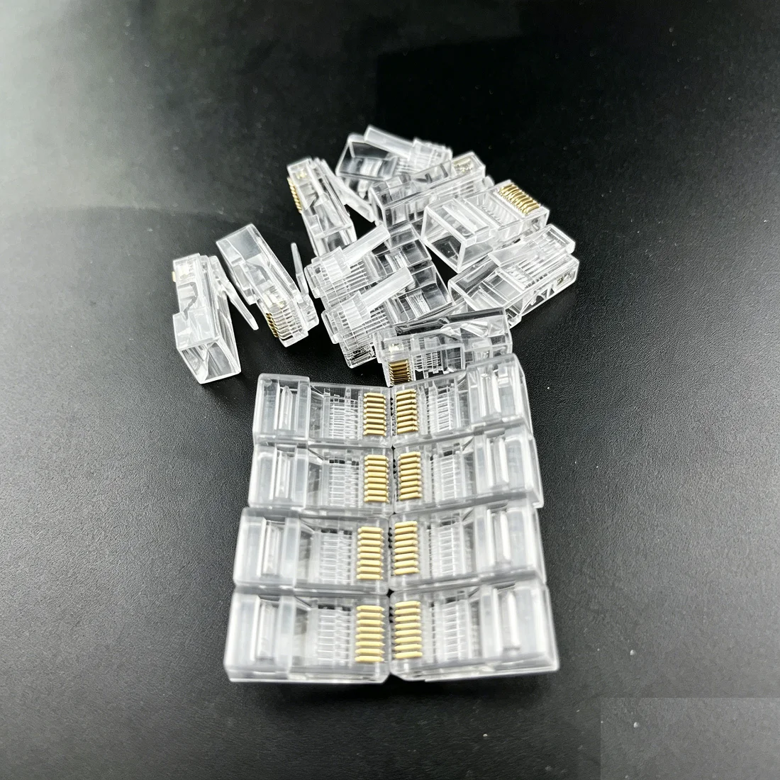 10pcs 8P8C RJ45 CAT5E CAT6 Modular Plug Network Cable Crystal Heads Pass Through