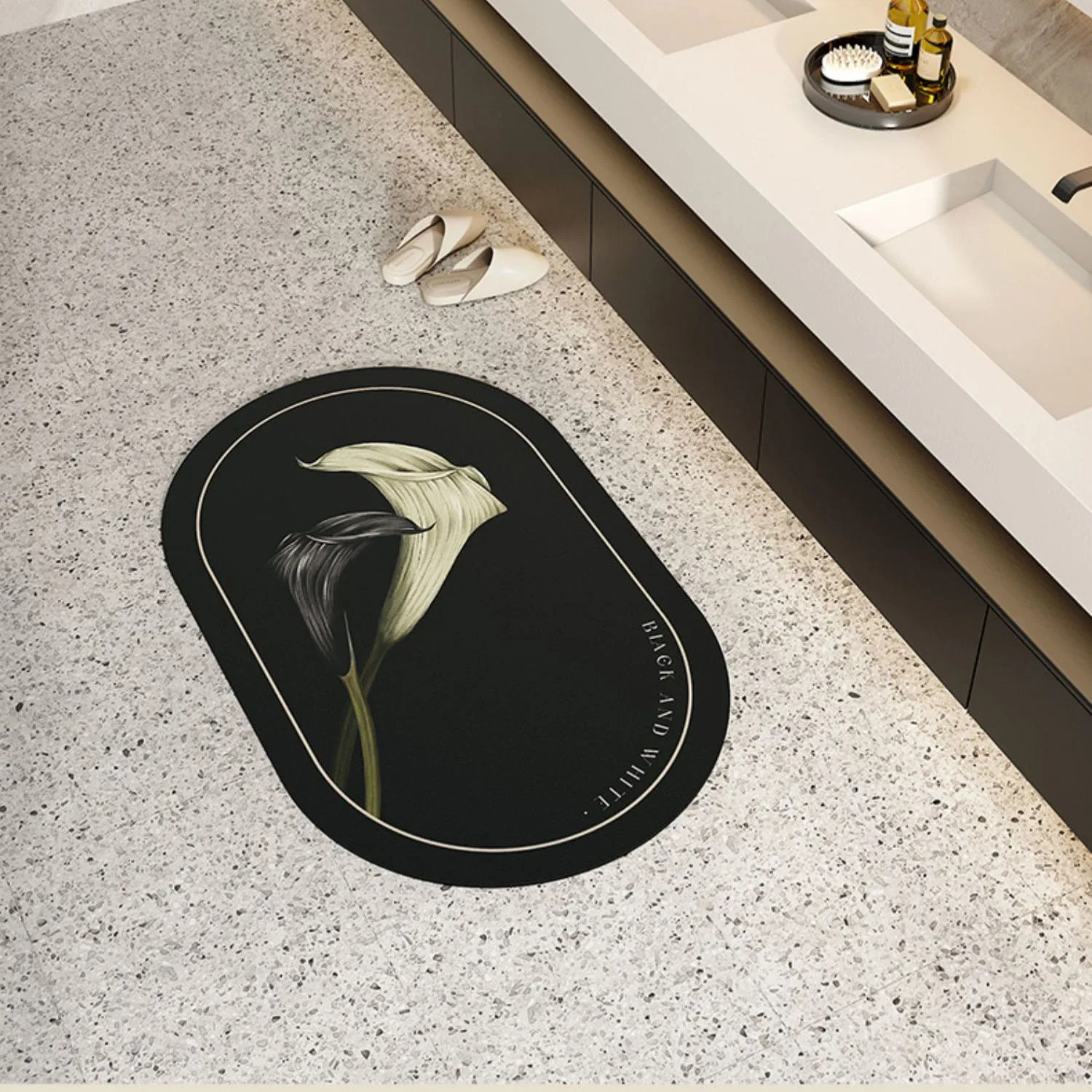 

American Style High-End Foot Mat Fashion Simple Home Bathroom Accessories Non-Slip Water Uptake Quick Drying Rug Customization