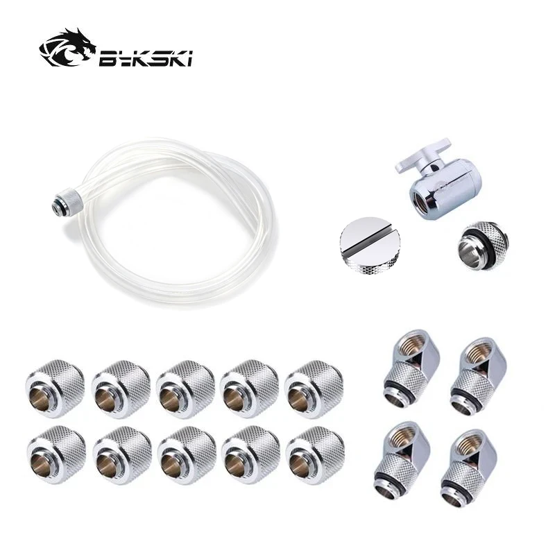 

Bykski hose connector Water Cooling Kit for PC Lquid Cooling Loop System DIY G'1/4 Thread Joint Hose Tube Switch Water Cooling