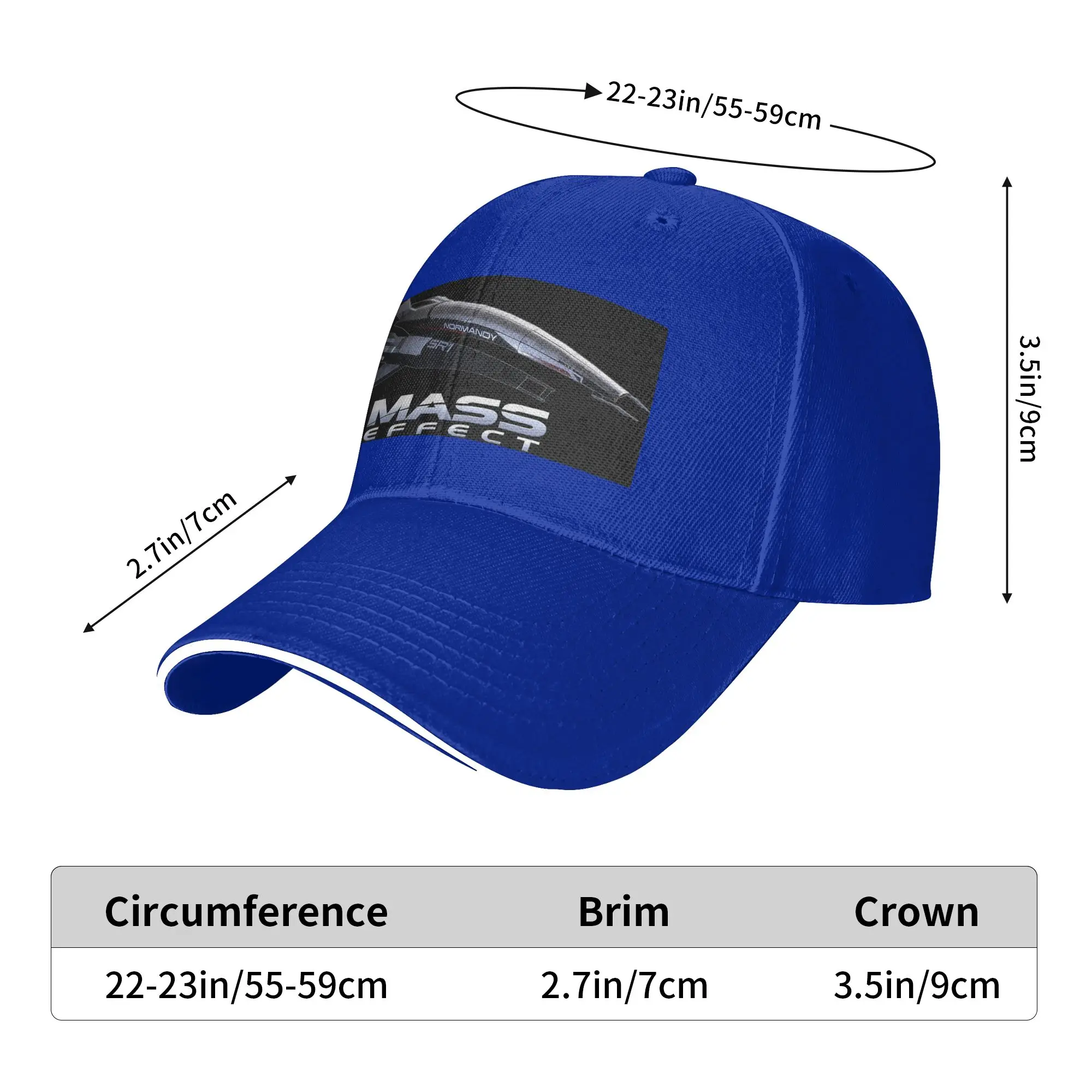 Mass Effect Normandy SR1 Cap Casual Baseball Caps Adjustable Hat Hip Hop Summer Unisex Baseball Hats Customizable