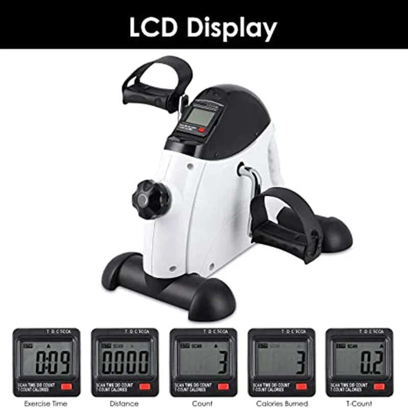 Desk Bike Pedal Exerciser Mini Stepper For Arms And Legs Portable With LCD Display