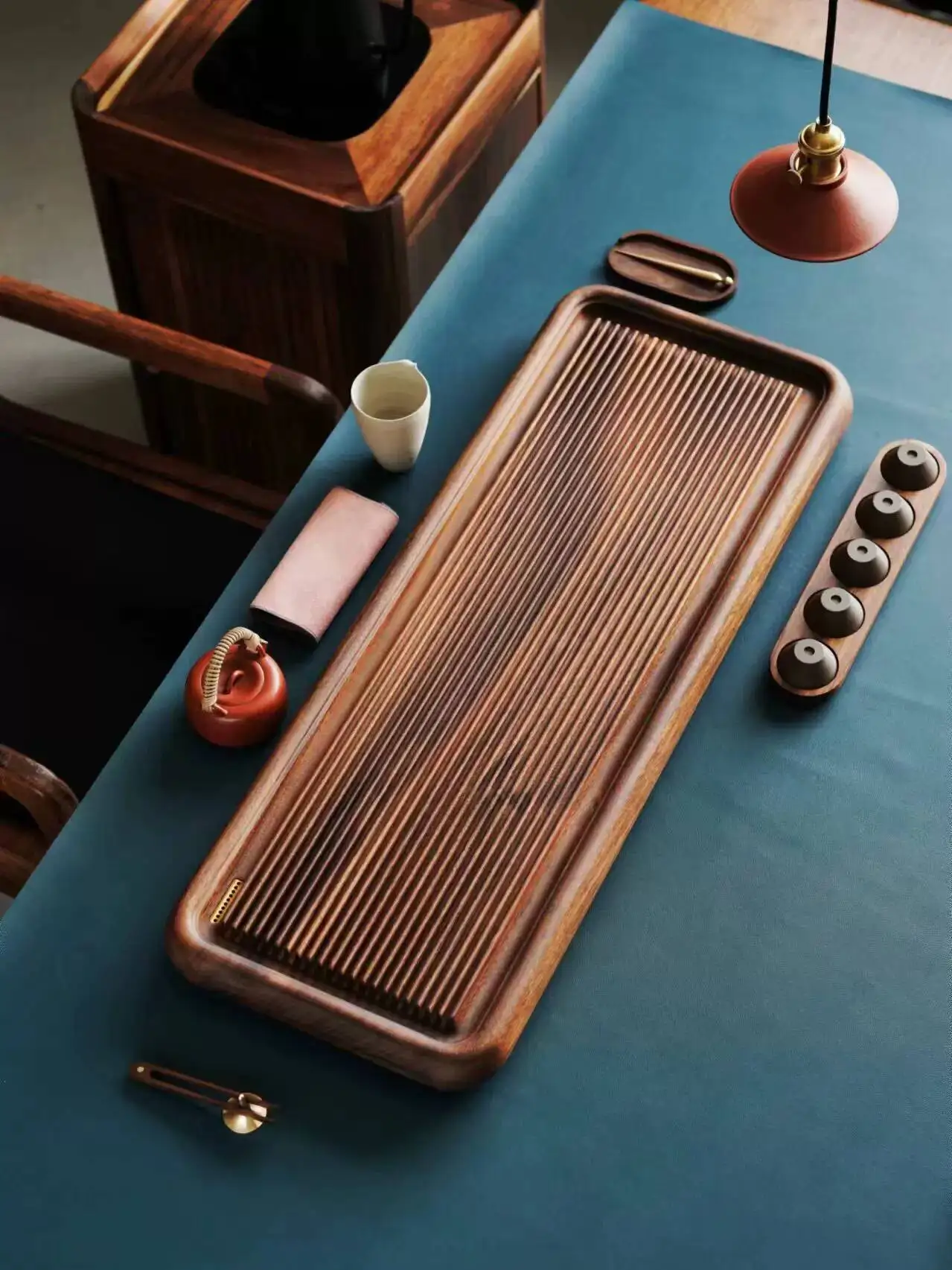 A Black Walnut Tray For Home Use, Solid Wood Large Tea Table, Modern Simple New Chinese Style, Drainage Type Rectangular Shape