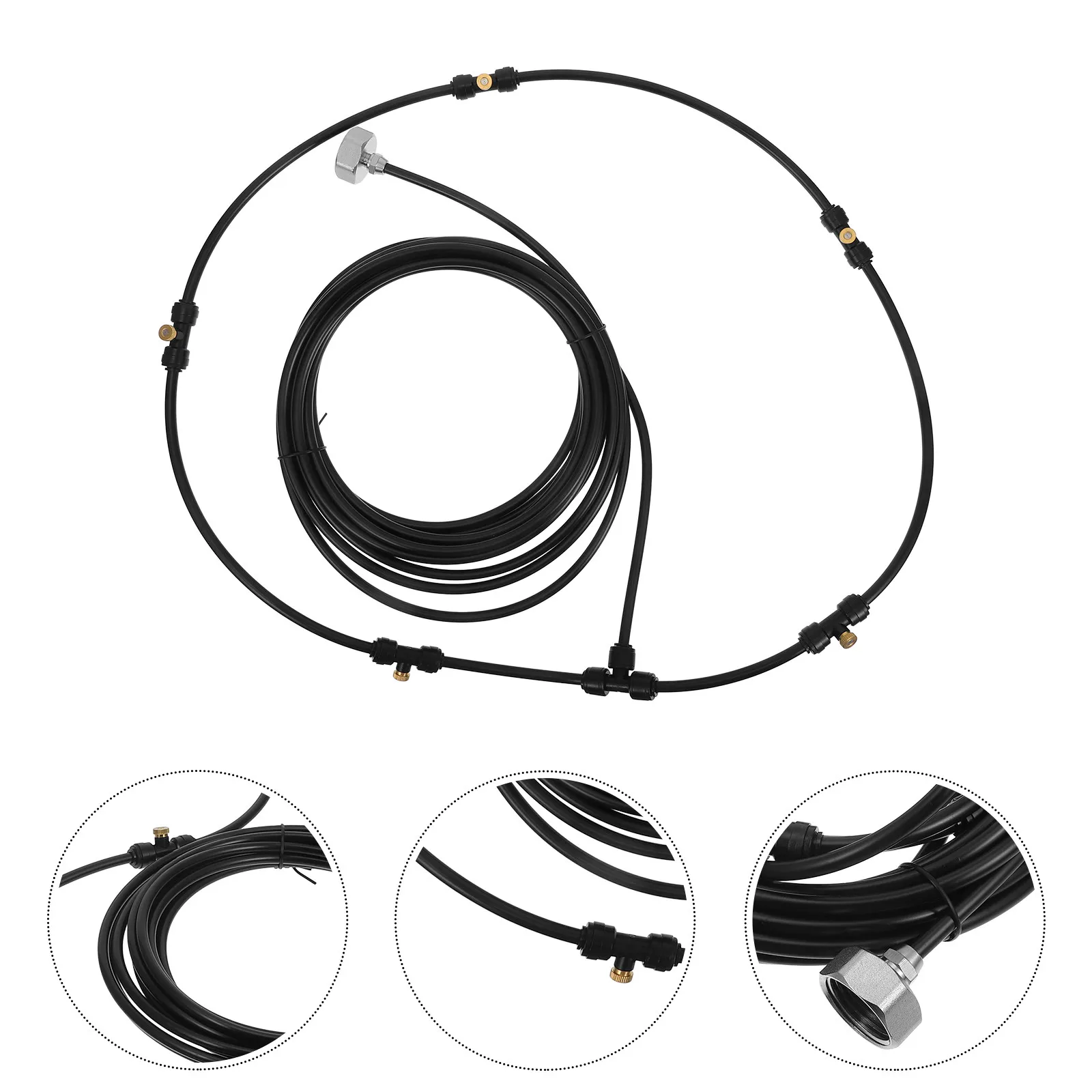 Kit de ventilateur brumisateur extérieur 1 pièce pour l'été, patio, bord de piscine, relaxation, distribution uniforme de l'eau, système de refroidissement par buse de brumisation
