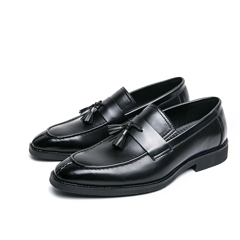 

New Style Business Men Loafers Shoes High Quality Leather Shoes Casual Formal Wedding Party Slip on Pointed Dress Shoes Man