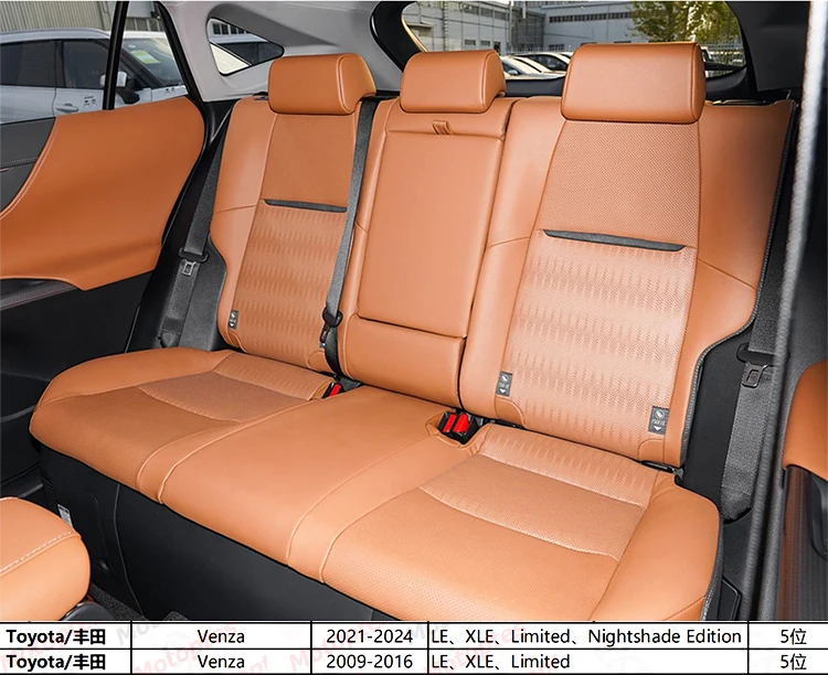 Custom Fit Car Accessories Seat Covers 5 Seats Leather for Toyota Venza LE XLE Limited Nightshade Edition
