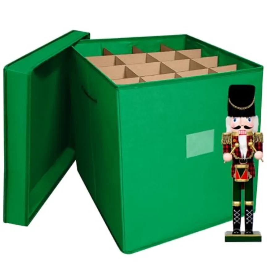 

Christmas Nutcracker and Figurine Collectible Storage Box Fits 16 Holiday Ornaments Stores Up to 16" Tall Ornaments Holiday Dec