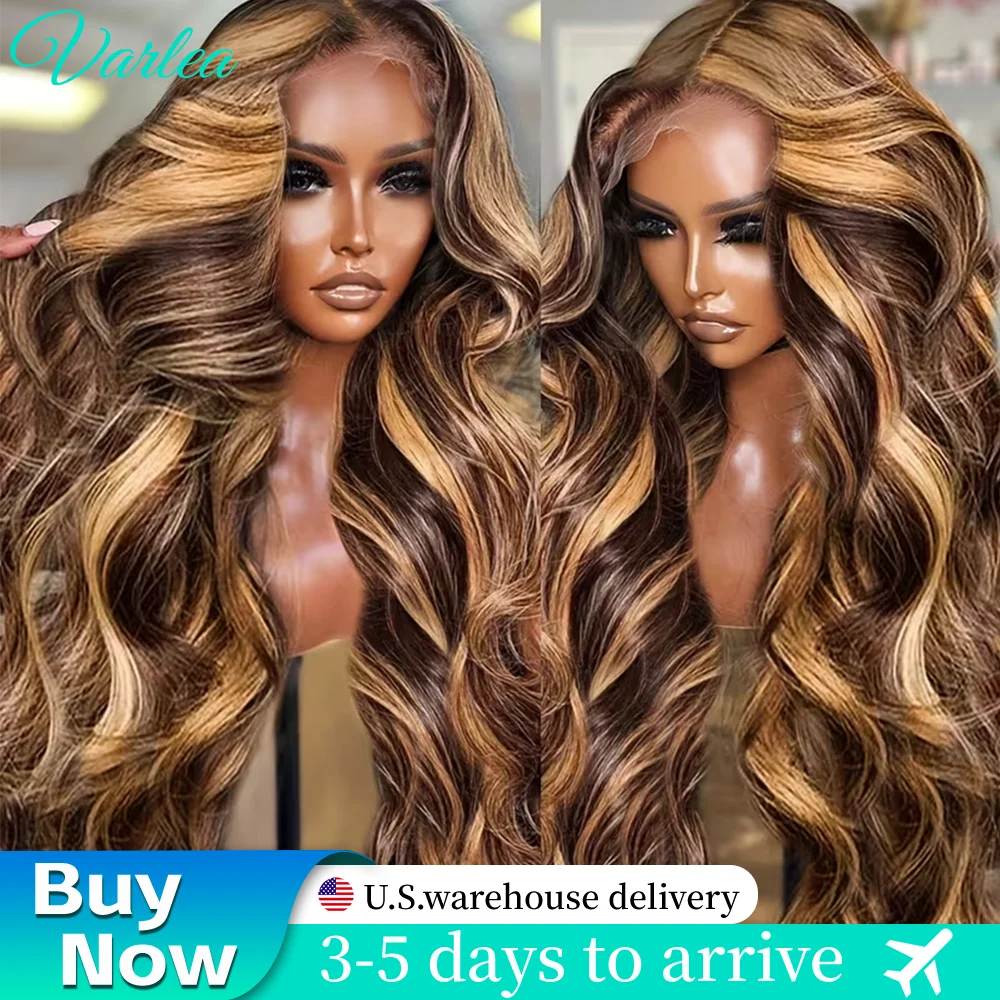 

Varlea P4/27 Highlight Body Wave Human Hair Wigs 13x4 13x6 HD Lace Front Wigs Loose Body Wave Pre Plucked 220% Density For Women