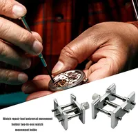 2pcs Multifunctional Universal Watch Movement Holder Fixed Base 2in1 Watches Case Clamp Repair Tools for Watchmaker