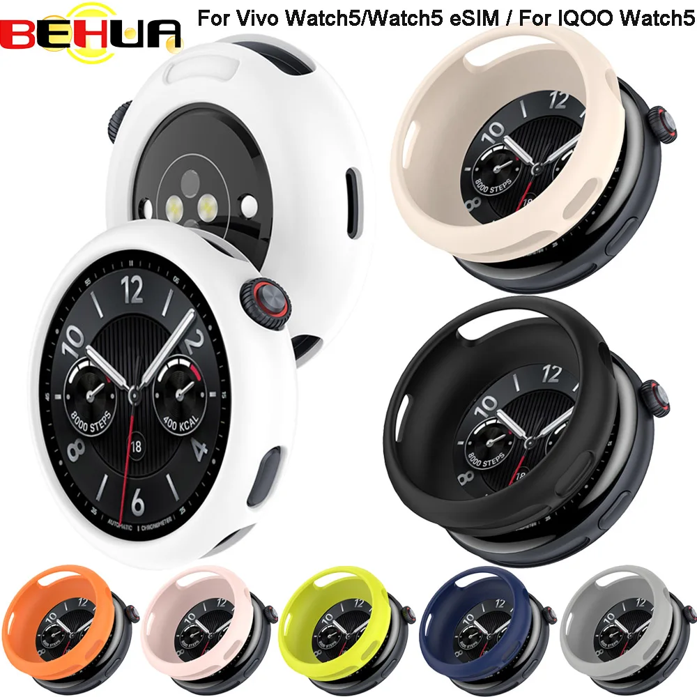 

Защитный чехол BEHUA для Vivo Watch 5/Watch5 eSIM, защитная пленка для экрана, мягкая силиконовая рамка для IQOO Watch 5, защитные аксессуары