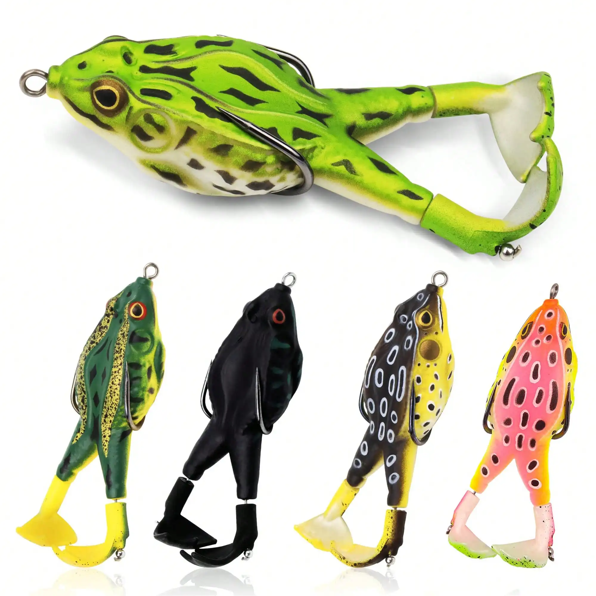kit-de-5-iscas-de-pesca-de-sapo-aquatico-com-helice-dupla-e-anzois-anti-engate-para-pesca-de-robalo-em-Agua-doce-e-salgada