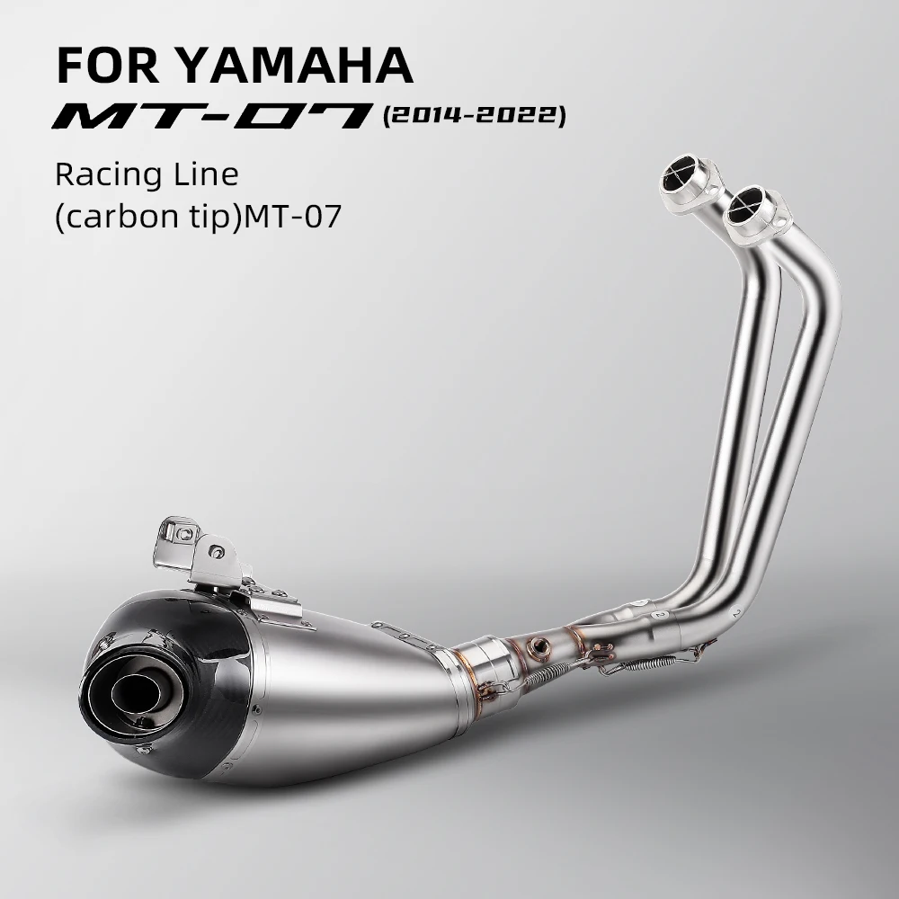 

For Yamaha MT07 FZ07 XSR700 2014-2022 Motorcycle Full Exhaust Escape System Slip on Front Link Pipe Carbon Tip Muffler