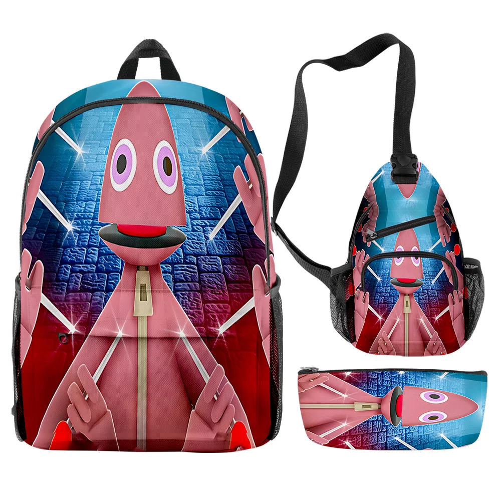 Trendy Popular Funny Yeeps Hide and Seek 3D Print 3pcs/Set pupil School Bags Travel Laptop Backpack Chest Bag Pencil Case