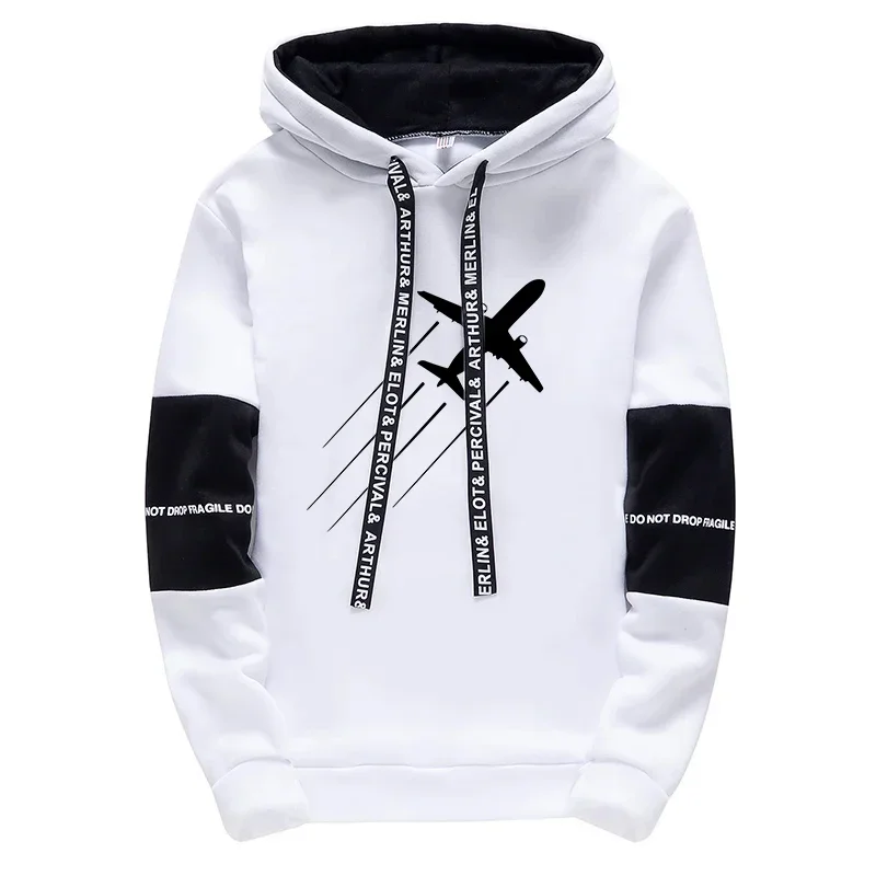 Schwarz Weiß Herren Hoodie Print Casual Sweatshirts Jogginghose Hochwertige Sport Jogging Herrenbekleidung Outdoor Street Tops Hosen