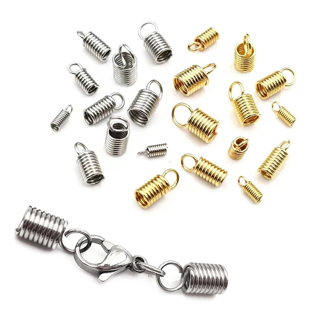 

50 Pieces Stainless Steel Spring Clasp Jewelry Connection Buckle Leather Rope Ending Buckle DIY Bracelet Jewelry Accessories