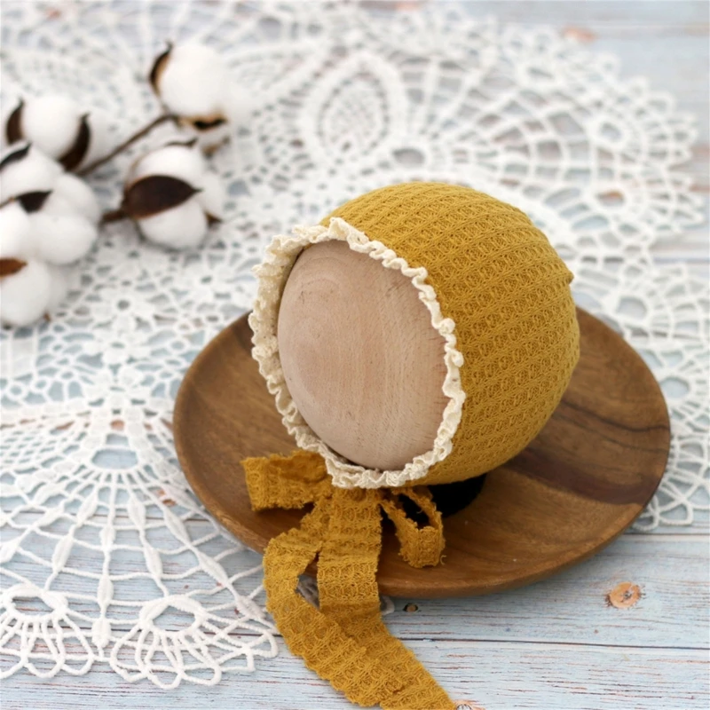 Chapeau en dentelle gaufré mignon, accessoires photographie pour nouveau-né, chapeau pour garçon fille, chapeau pose,