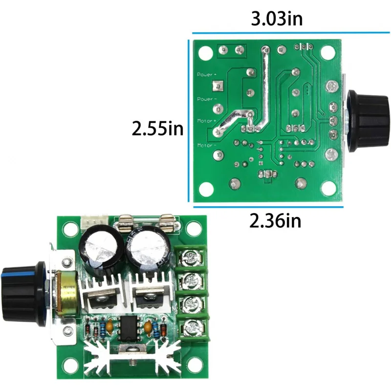 12V 30W 영구 자석 DC 모터 3000RPM 고 토크 CW/CCW 가역 기어 모터, 12V-40V 10A PWM 속도 컨트롤러