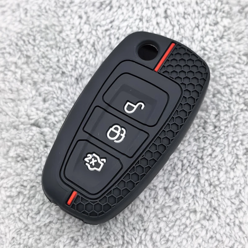 Silicone Car Remote Key Cover for Ford Ranger C-Max S-Max Focus MK3 Galaxy Mondeo Transit Tourneo Custom Keychain Case Shell