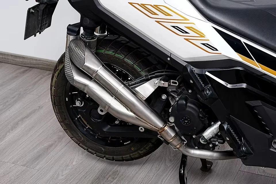 368D Motorcycle Exhaust System Ti Alloy Full Section Modification with NlkHanm Gemini Escape Muffler Silver/Black -2025