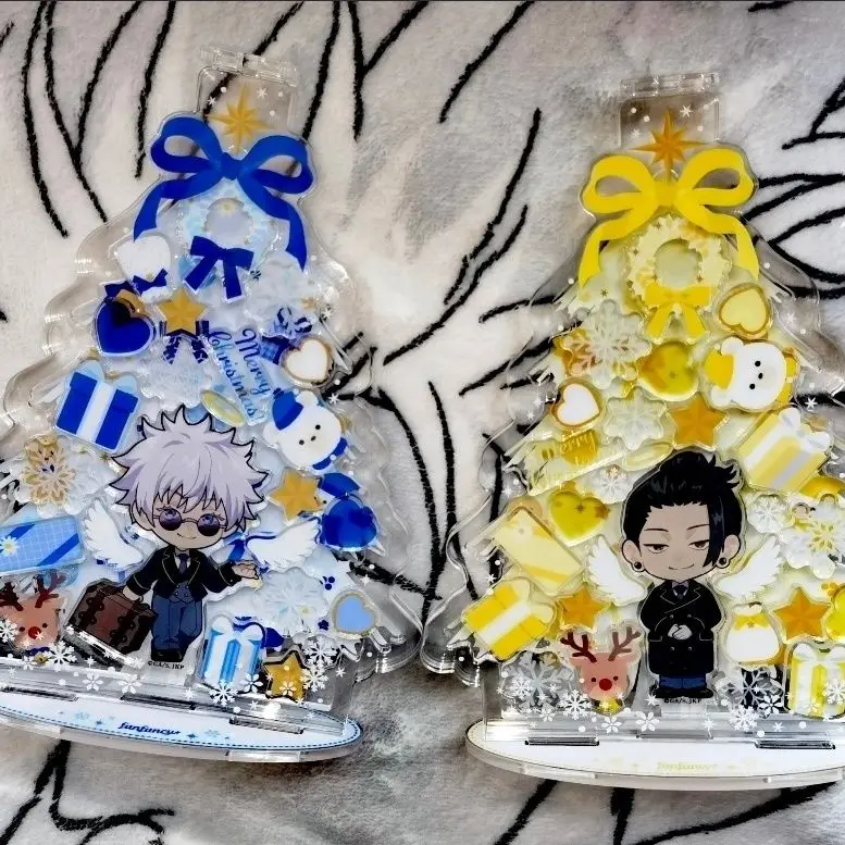 علامات "Jujutsu Kaisen" و"Gojo Satoru Yuki" من الأكريليك لعيد الميلاد، زخارف عالية الجودة على سطح الطاولة