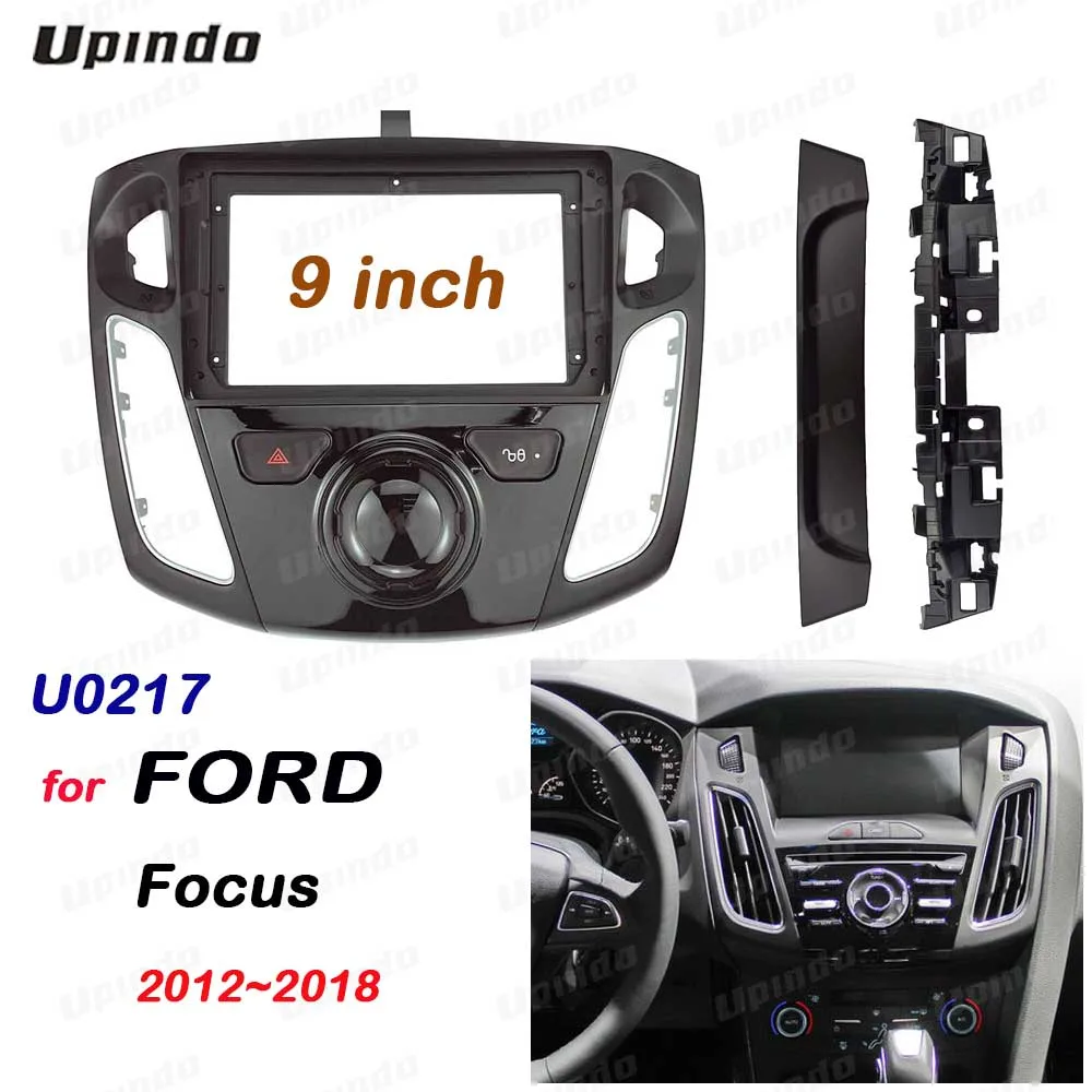

Для Ford Focus 2012-2018 Android 9-дюймовая рамка панели 2 Din, установочный комплект автомобильной стереоприборной панели с сенсорным экраном GPS