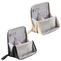 Makeup Bag Portable Pouch Oxford Cloth Cosmetic Upright Storage Organizer Waterproof Case With Multiple Compartments For Travel
