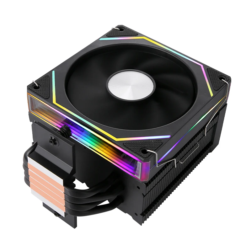 XUANFENG互換 i5 i7 i9 x99 AM4 AM5対応 高効率 ブラック 4ヒートパイプ 120mm ARGBファン CPU空冷クーラー LGA2011-3 115x 18xx 1200 1700