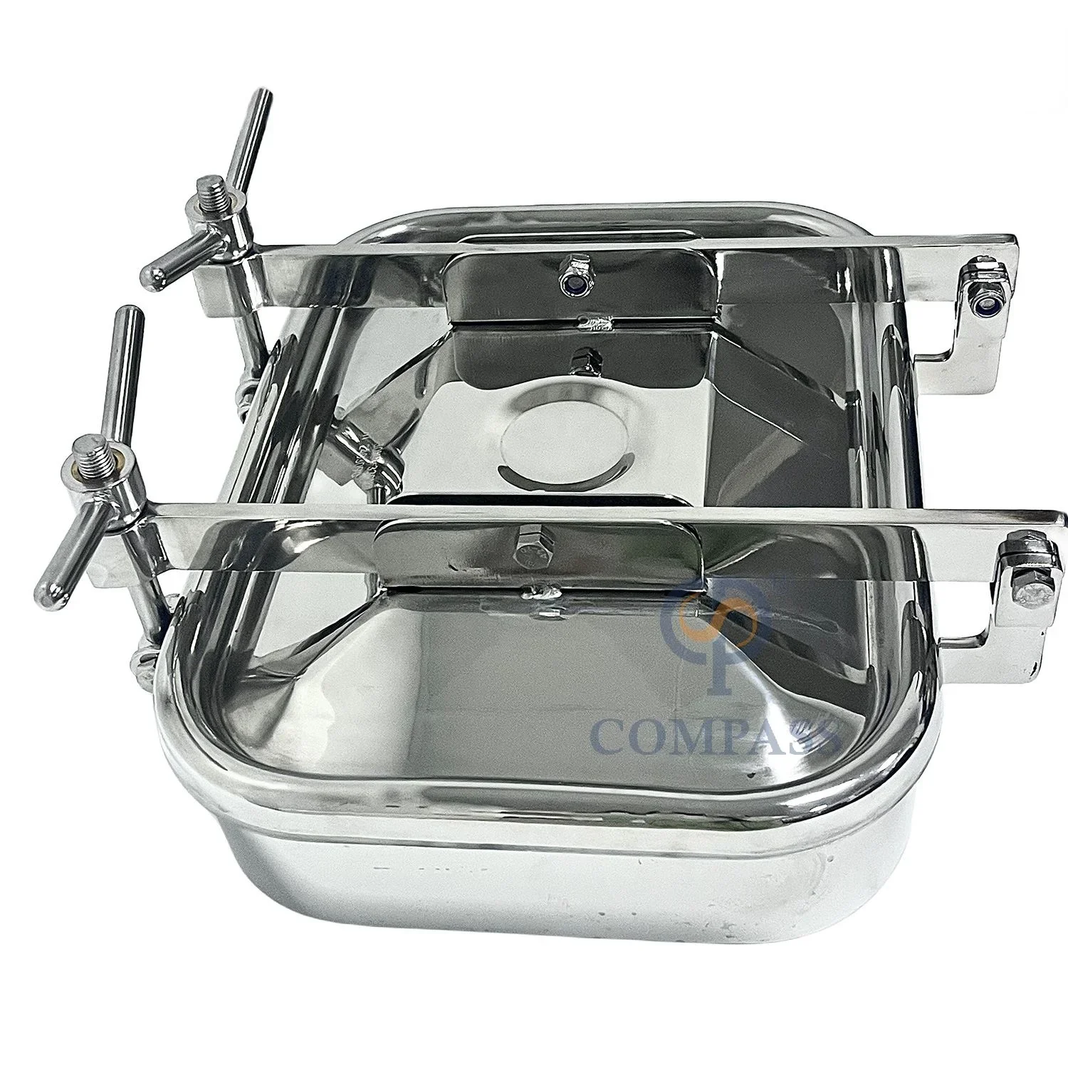 430X330mm SS304 SS316L Sanitary Stainless Steel  Atmospheric Rectangular Square Hatch Manhole Manway