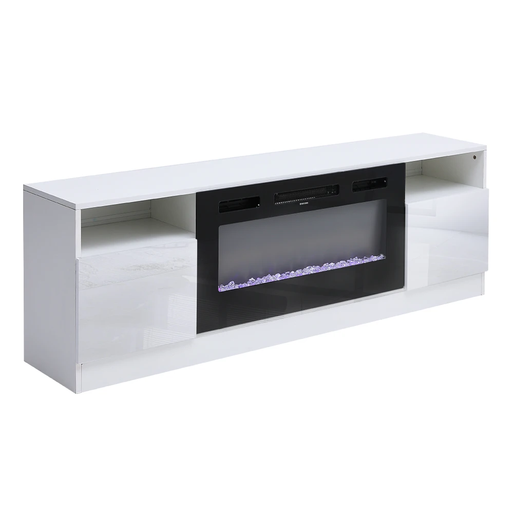 【Breeins】Recessed Electric Fireplace TV Stand with Closed Storage Home Decoration With Remote Modern