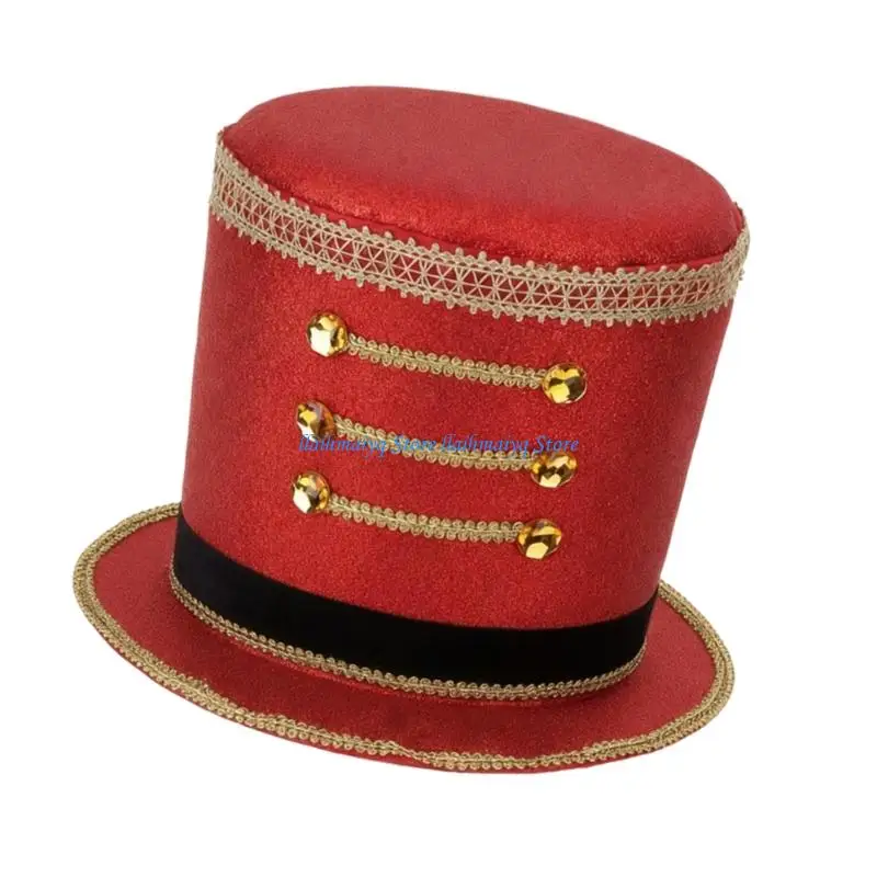 قبعة جندي لعبة الطبول للجنسين 573B للاستعراضات والعروض، تصميم مسامي مع تفاصيل زخرفية ذهبية #2