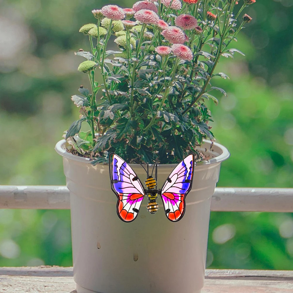 

3 pcs Hanging Decor Glass Sculpture for Plants Pots Flower Pot Ornament Garden Wall Decorations Use