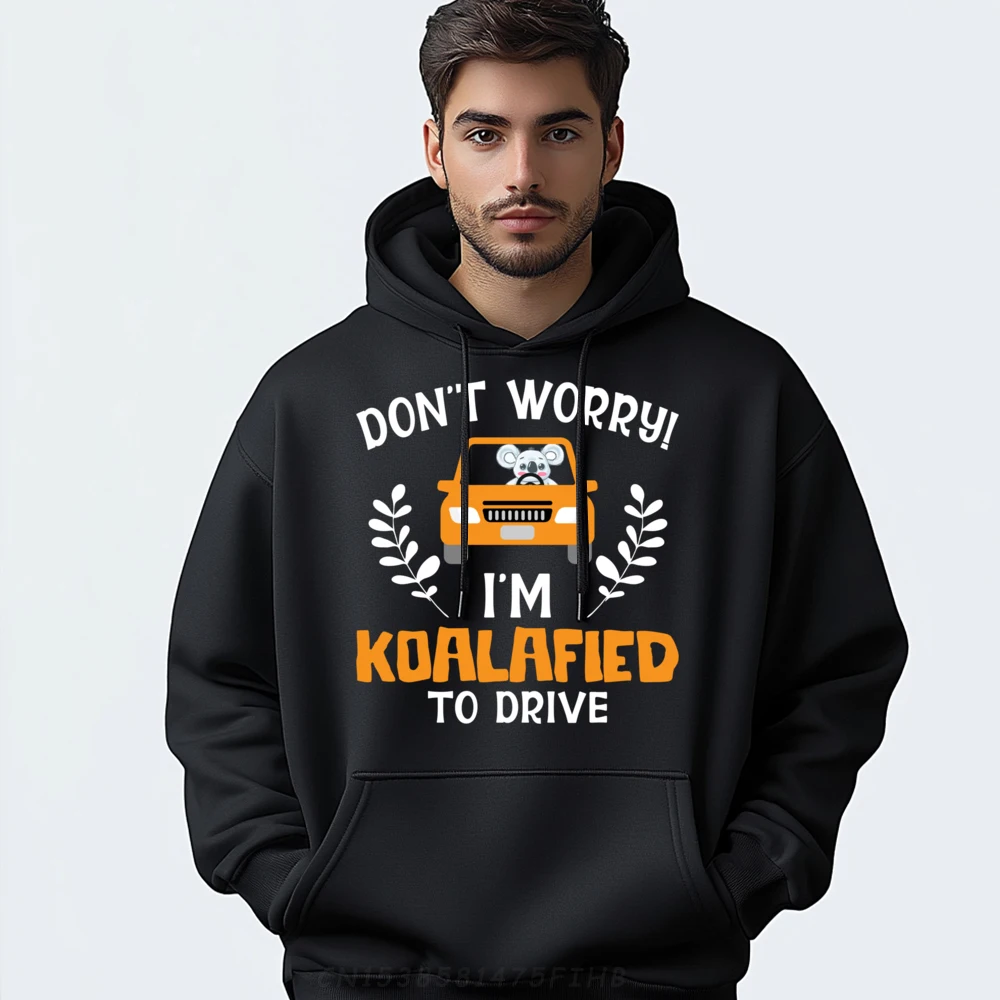 

New Driver Koalafied Hoodies For Men Cool Printed Long Sleeve Latest Casual Sweatshirt O Neck Funky Clothes