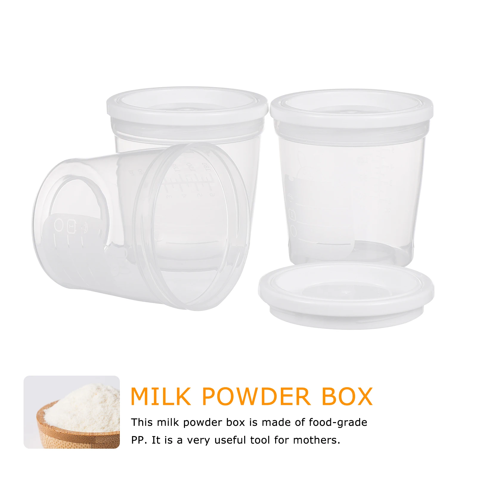 

3pcs Baby Milk Powder Dispenser Formula Container Storage Box Portable Light Compact With Clear Scale Thread Sealing Design