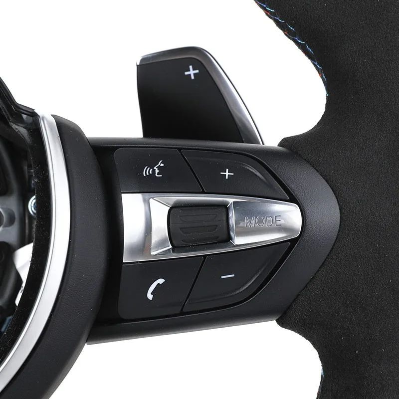 Black Alcantara Regular Sport Steering Wheel, Blue Label Decor Custom Parts Fit Popular Aftermarket Multi Chassis Vehicle Refit view 5