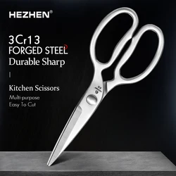 HEZHEN Kitchen Scissors Stainless Steels 3Cr13 Forged Steel Multifunctional Kitchen Scissors Gift Box