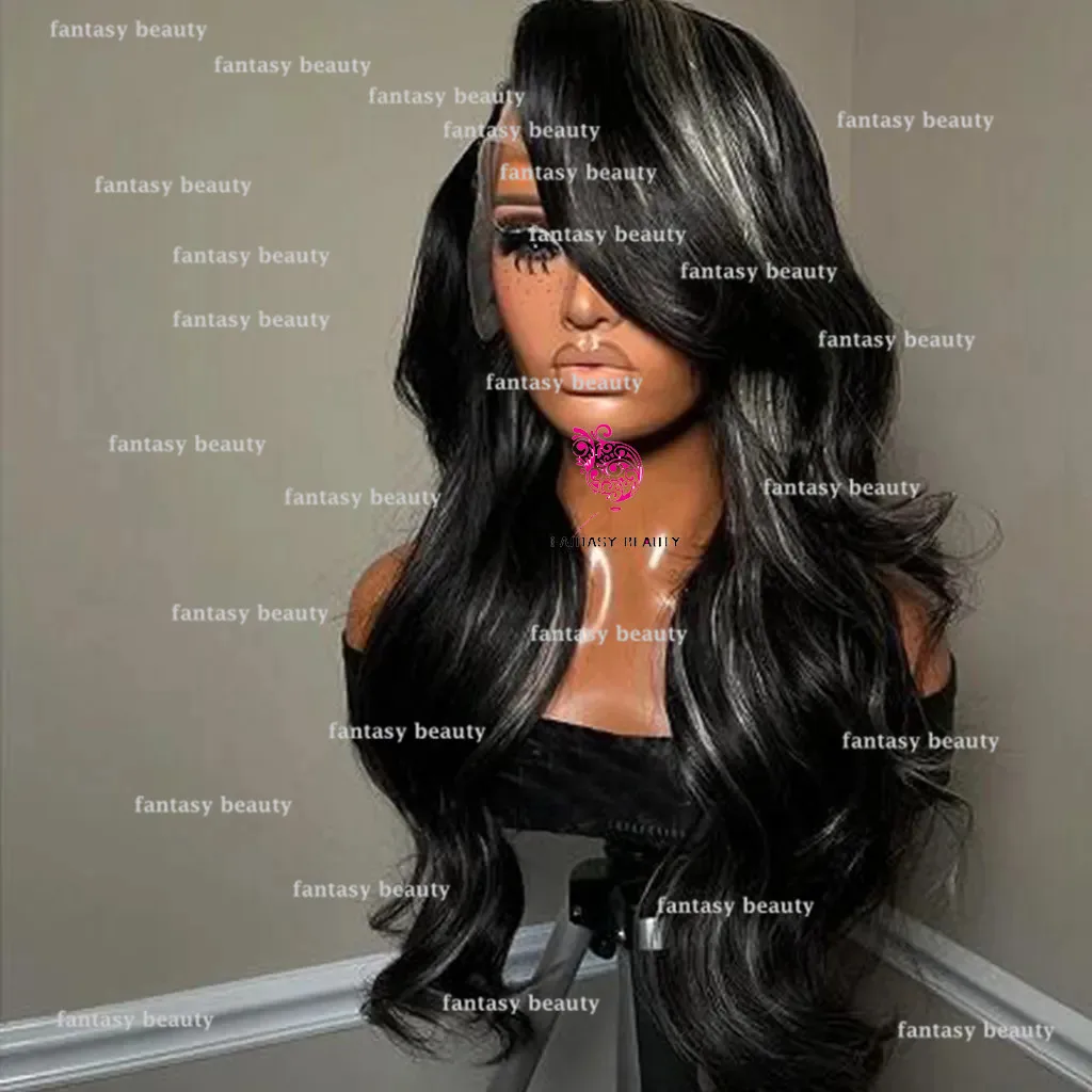 Highlights Silver Body Wave 100% Remy Martin Hair Black 26 