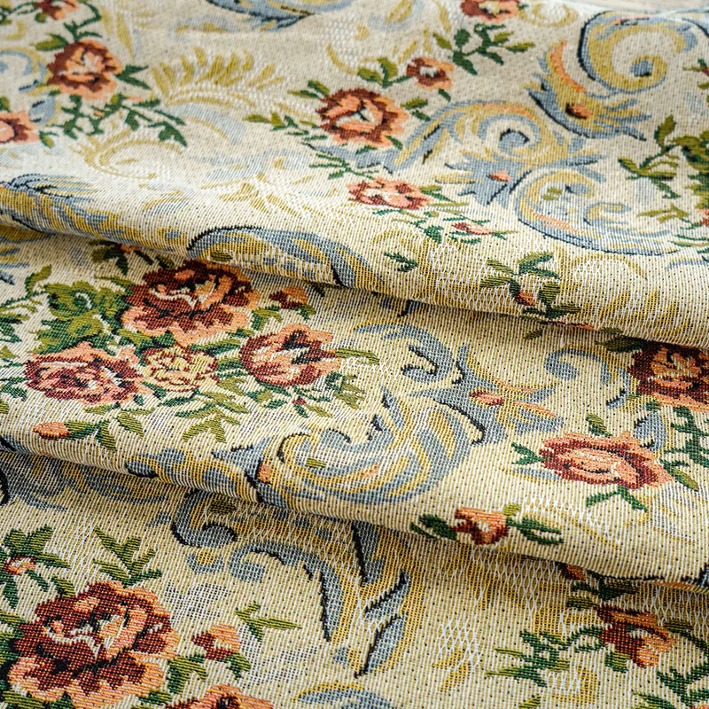 

Vintage Heavyweight Tweed Jacquard Fabric Floral Carpet Sofa Upholstery Dress Design Material Autumn Winter Bag Decor Textile