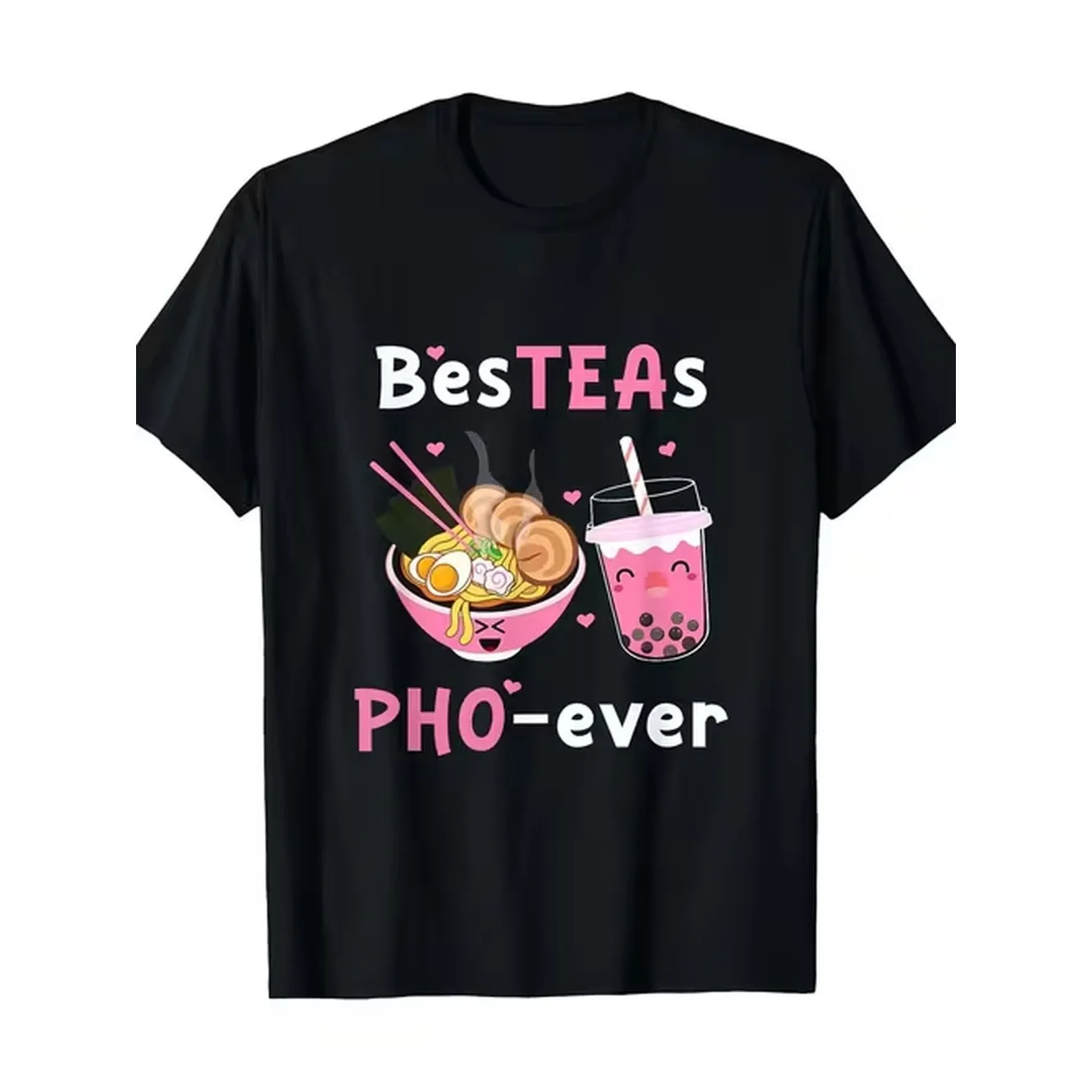 Bes Teas Vietnamese Pho T Shirt 100 Cotton Casual Round Neck Short Sleeve Tee With Vietnamese Noodle Soup Design Graphic Cute Pho Bowl Chopsticks Print Funny Vietnamese Apparel For Unisex Fit Washable With Pink White Pho Lettering Ideal