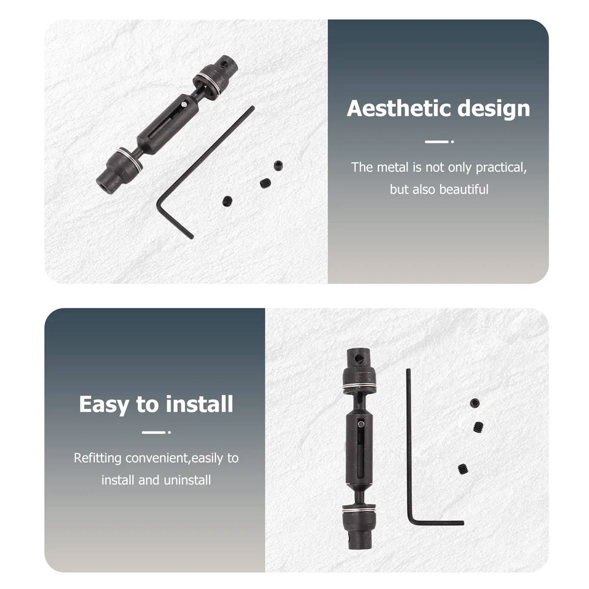 عمود محرك CVD معدني من BAAA لـ WPL D12 C24 C34 B14 B24 B16 B36 MN D90 MN99S HengLong RC ملحقات قطع غيار السيارات، أسود