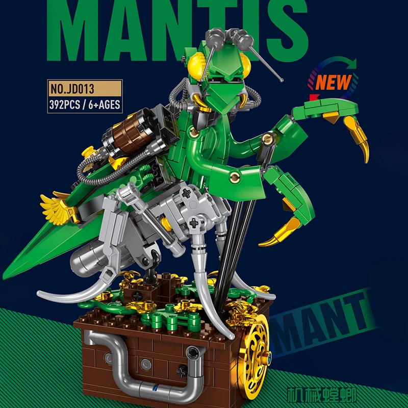 MOC Creative Punk Mechanical Beetle Grasshopper Scorpion Mantis Animals Model Building Blocks DIY Bricks Kids XMAS Gifts Toys