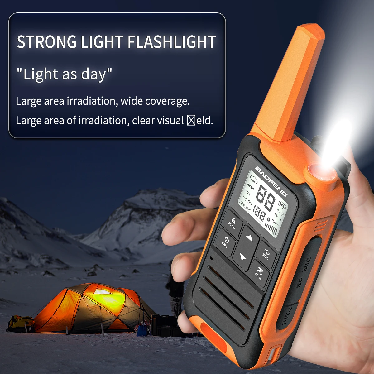 Baofeng F22 walkie talkie portátil PMR con pantalla LCD y carga USB - imagen 5